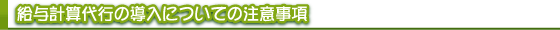 給与計算代行の導入についての注意事項